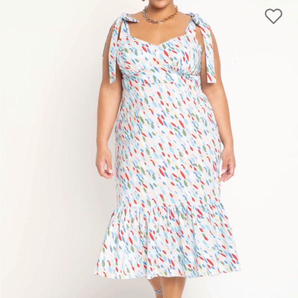 ELOQUII
Nova Tie Shoulder Structured Dress